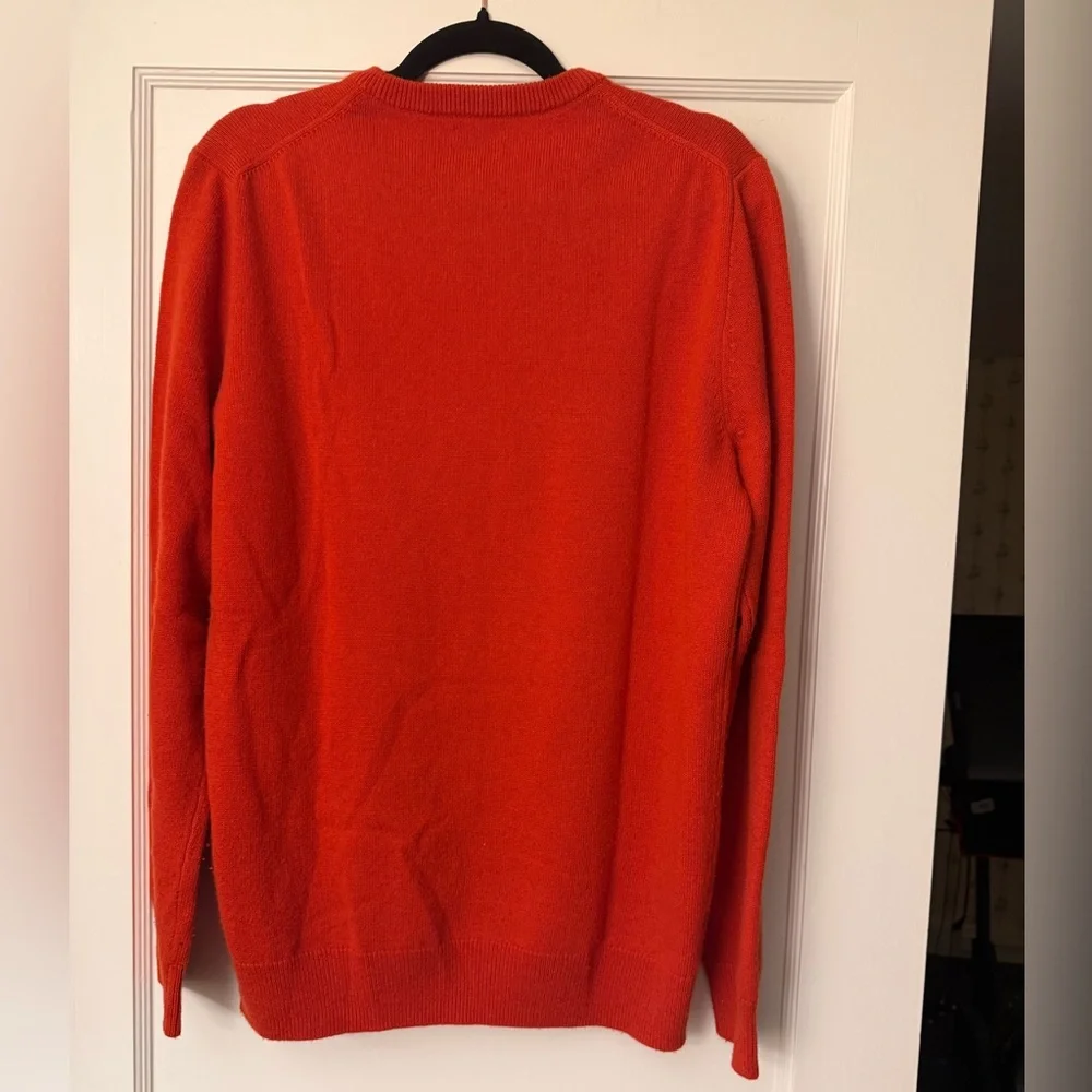 J. Crew 100% Cashmere Vibrant Red Crewneck Sweater Size MT